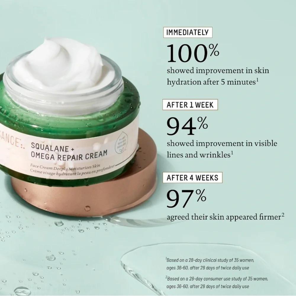 Biossance - The Hydration Hits | Squalane + Omega Repair Cream & Vit. C Rose Oil